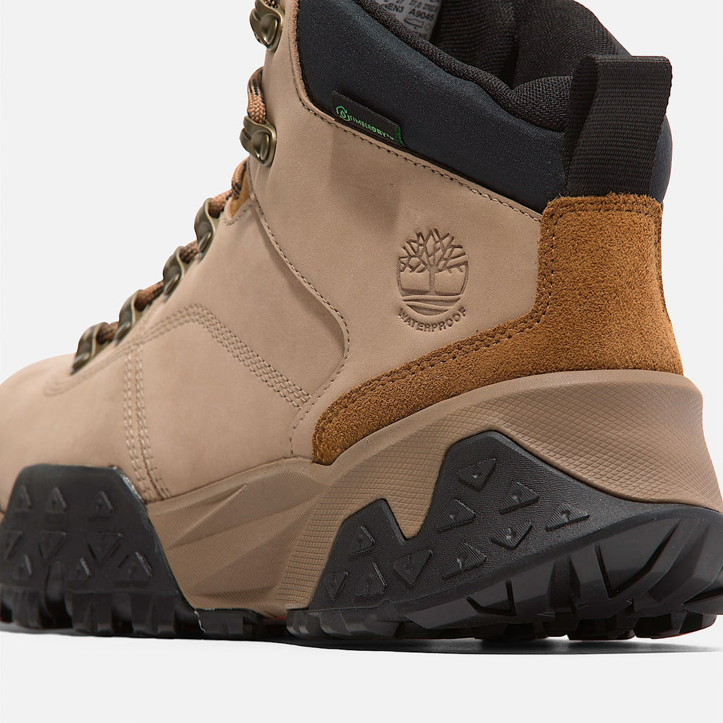 TIMBERLAND MOTION SCRAMBLE MID LACE-UP WATERPROOF HIKING BOOT (BEIGE NUBUCK) TB0A6CENEN3