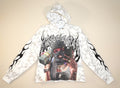 TAKER / RAW-EDGE CROPPED FRENCH TERRYHOODIE T5261 (WHITE)