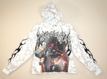 TAKER / RAW-EDGE CROPPED FRENCH TERRYHOODIE T5261 (WHITE)