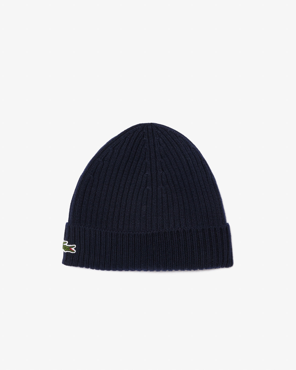 LACOSTE RIB KNIT BRUSHED WOOL BEANIE