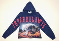 TAKER / RAW-EDGE CROPPED FRENCH TERRY HOODIE T5262 (NAVY)