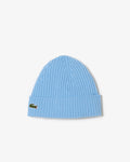 LACOSTE RIB KNIT BRUSHED WOOL BEANIE