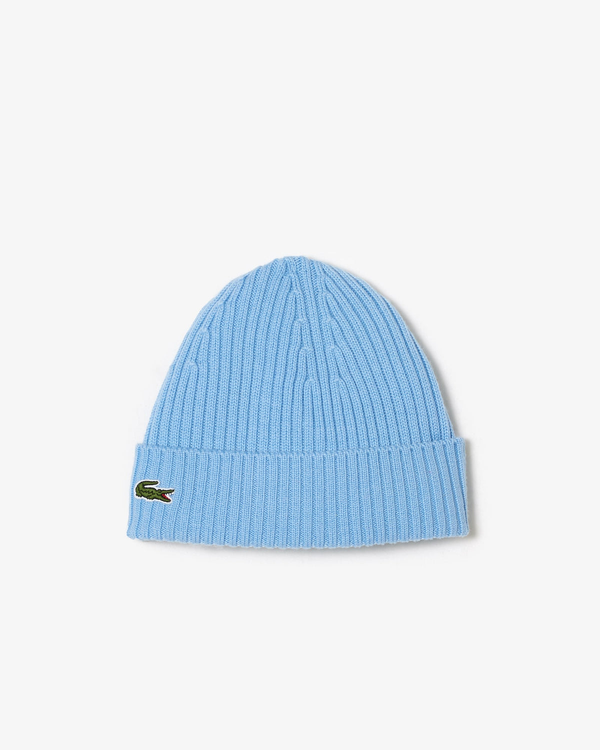 LACOSTE RIB KNIT BRUSHED WOOL BEANIE