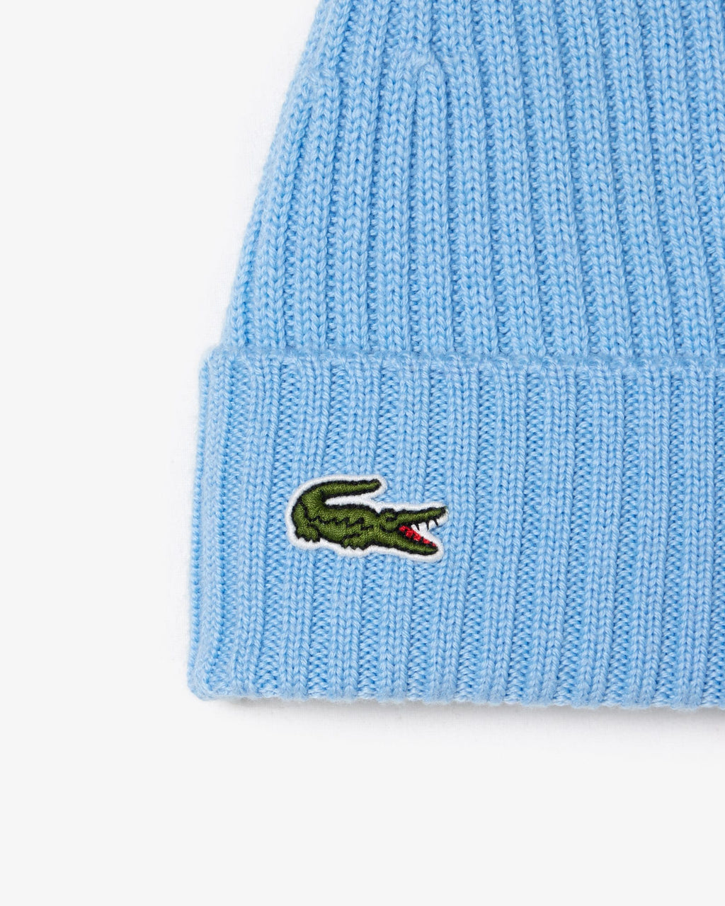 LACOSTE RIB KNIT BRUSHED WOOL BEANIE