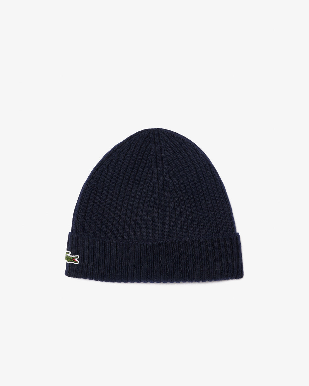 LACOSTE RIB KNIT BRUSHED WOOL BEANIE
