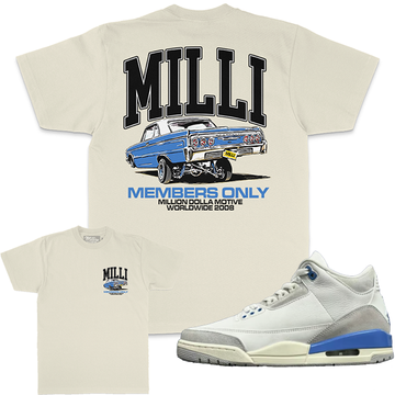 MILLION DOLLA MOTIVE / MILLI LOWRIDER T-SHIRT (NATURAL SAIL)