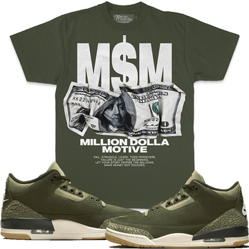 MILLION DOLLA MOTIVE / CRUMPLED MONEY M$M (OLIVE GREEN)