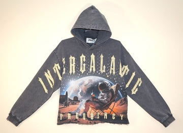 TAKER / RAW-EDGE CROPPED FRENCH TERRY HOODIE T5262 ( GRAY)