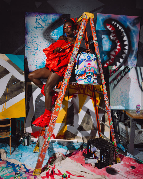 SPRAYGROUND WYNWOOD WALLS COLLAB ELLE STREET ART B BALL COURT BACKPACK B9589