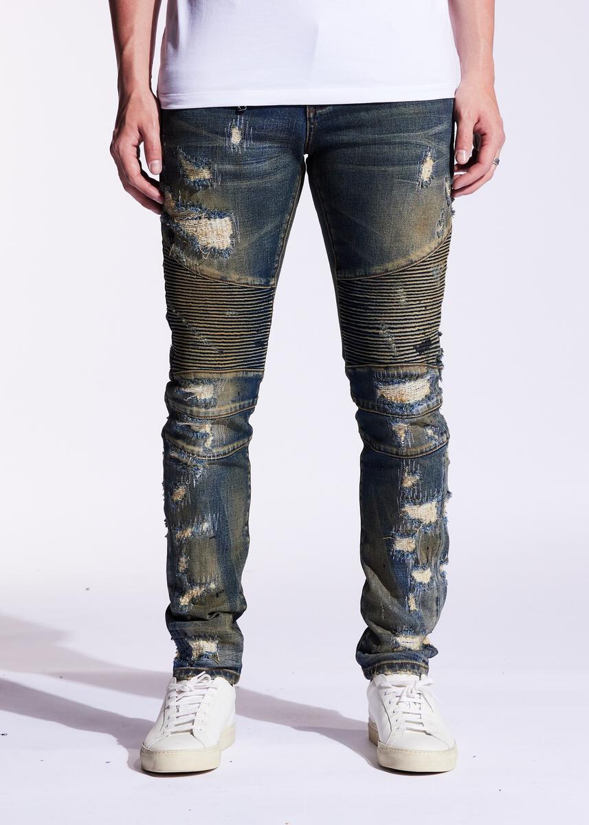 EMBELLISH LERO BIKER DENIM (DEEP INDIGO) EMBF121-114