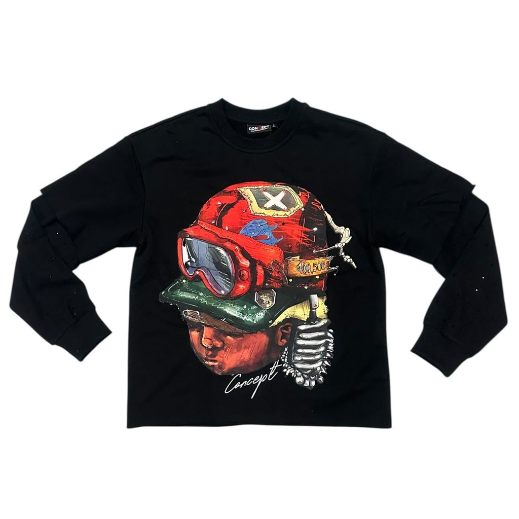 CONCEPT / CAPTAIN LS TEE (BLACK)