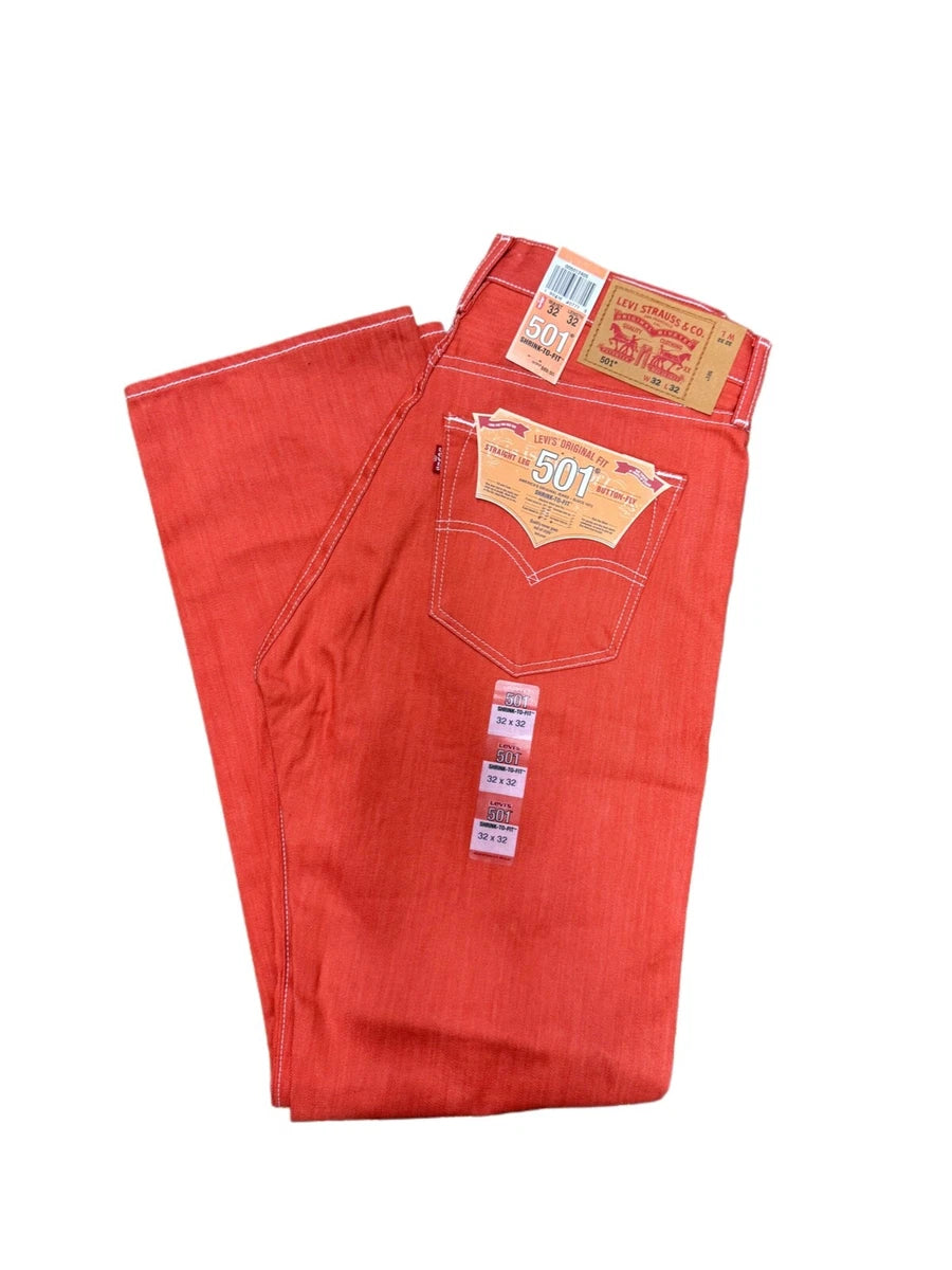 LEVI'S STRAUSS & CO- 501 ORIGINAL SHRINK TO FIT ORANGE RED 005012405