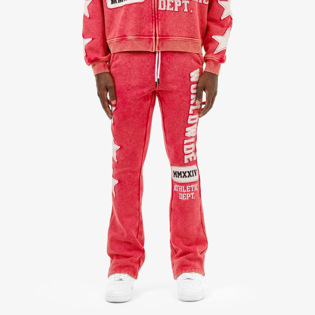 COPPER RIVET WORLDWIDE STACKED PANTS (RED)
