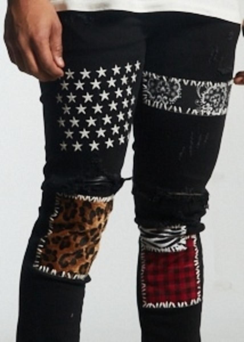 EMBELLISH SUMMIT PATCHWORK DENIM (BLACK PATCH) EMBSUM20-119