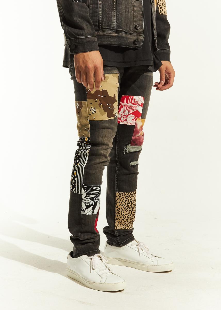 EMBELLISH SNYDER DENIM (BLACK PATCHWORK) EMBSP220-140