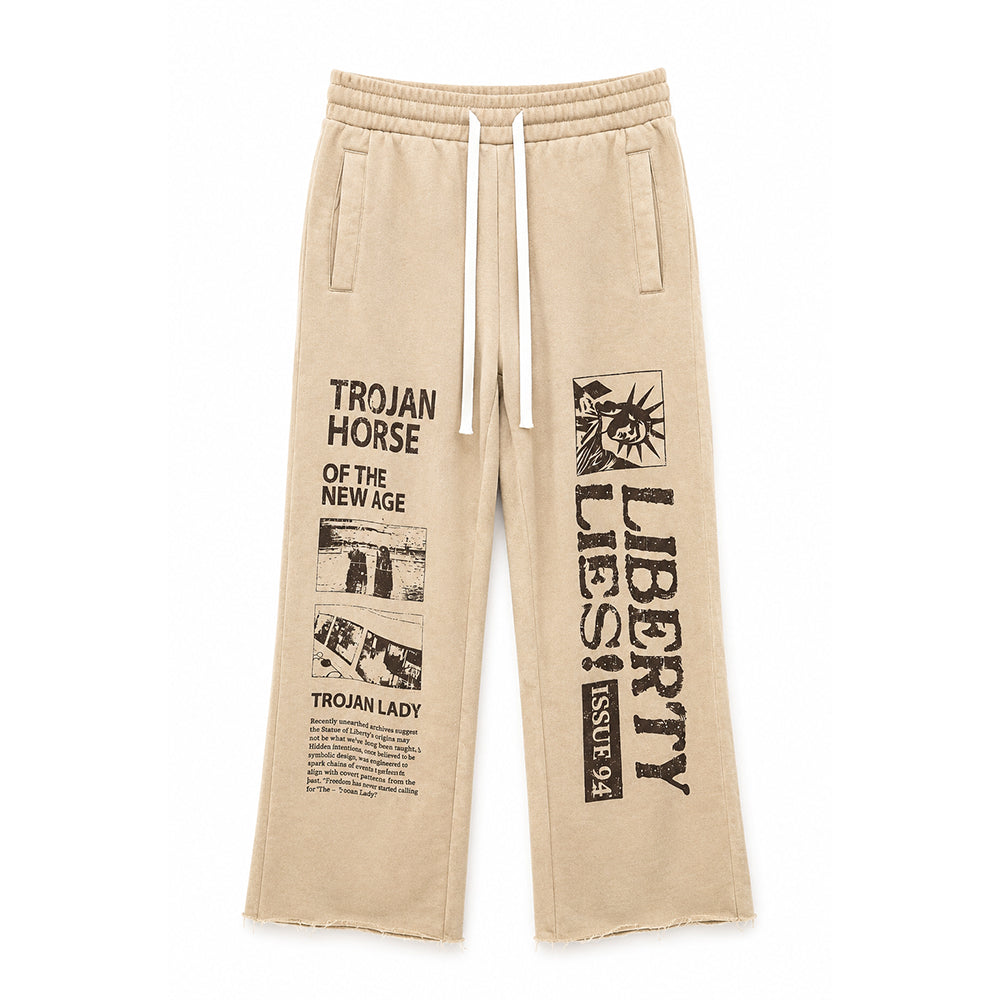 PJ MARK THE TIMES SWESTPANTS (KHAKI) FP2661