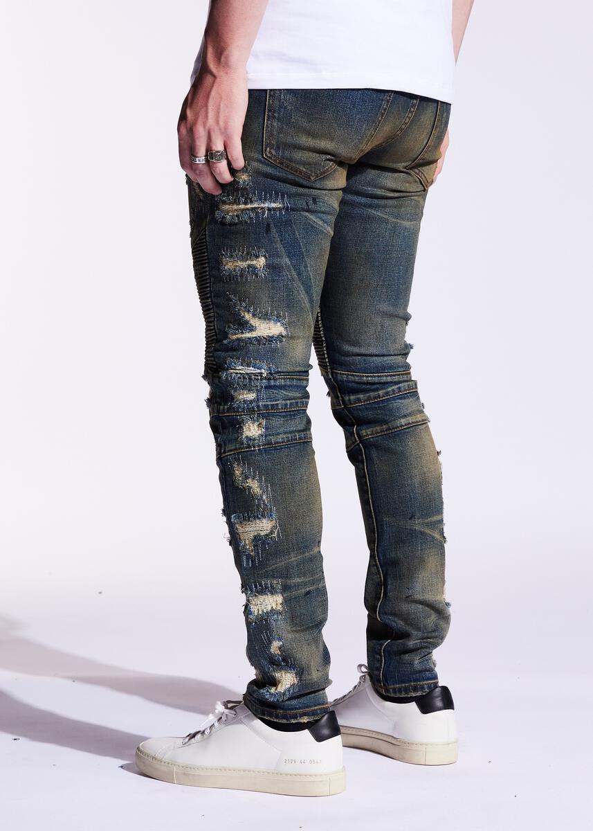 EMBELLISH LERO BIKER DENIM (DEEP INDIGO) EMBF121-114