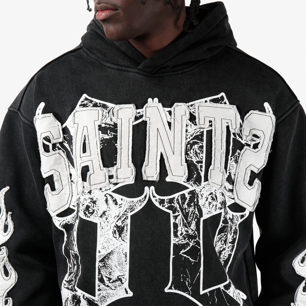 COPPER RIVET BLACK SAINTS PULL-OVER HOODIE (BLACK) 631017