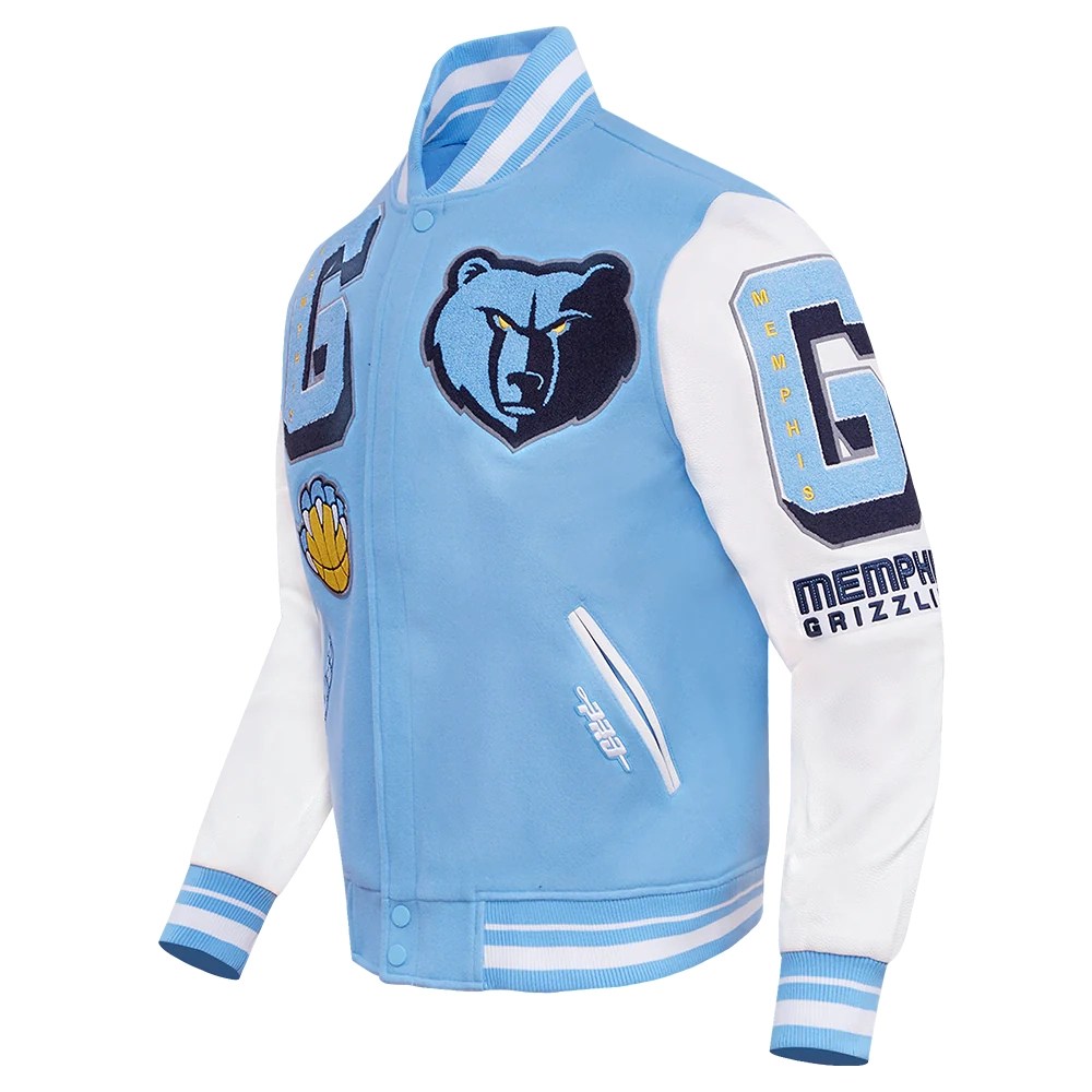 Pro Standard Memphis Grizzlies Mashup Wool & Leather Varsity Jacket (University White) BMG6515705