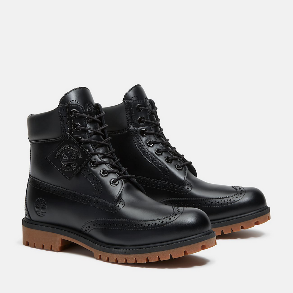 TIMBERLAND PREMIUM 6 IN LACE BROUGE WINGTIPS WP BOOT (BLACK FULL GRAIN) TB0A2A8VW02