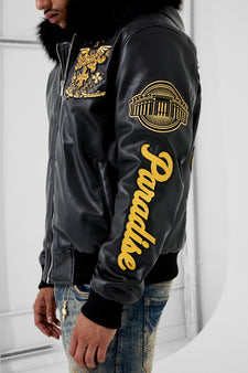 JORDAN CRAIG / BRONX BOMBER JACKET W/HOOD (BLACK)