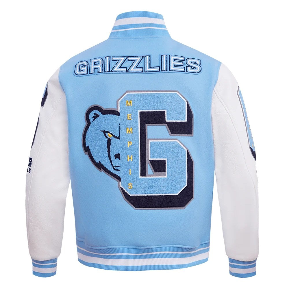 Pro Standard Memphis Grizzlies Mashup Wool & Leather Varsity Jacket (University White) BMG6515705