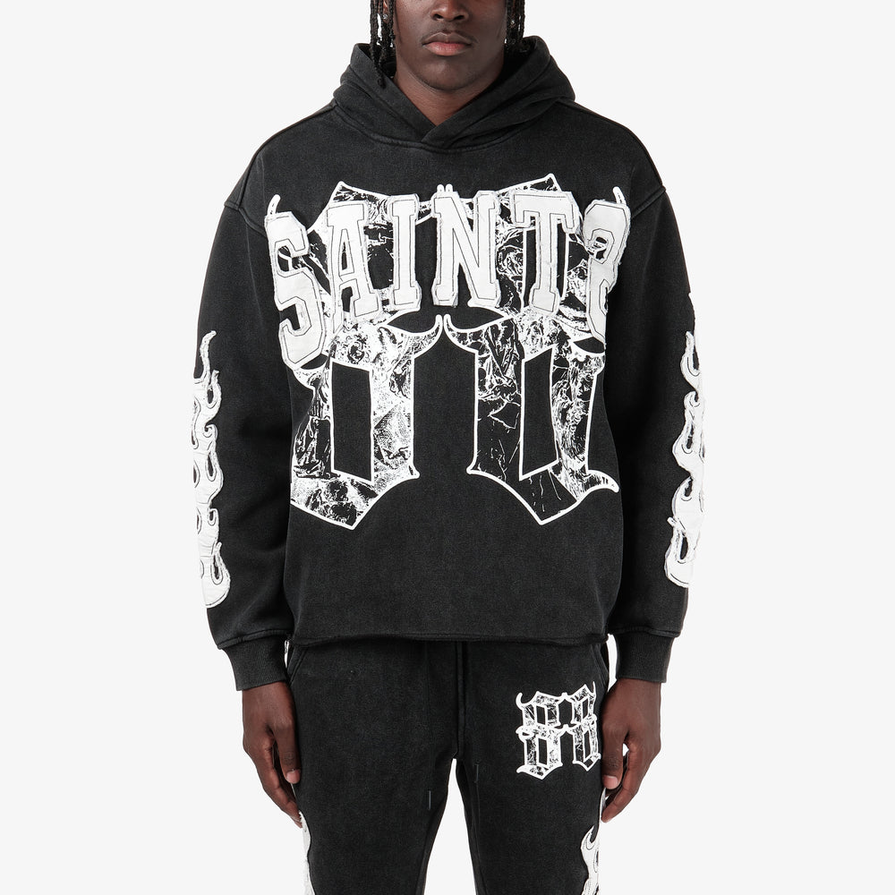 COPPER RIVET BLACK SAINTS PULL-OVER HOODIE (BLACK) 631017