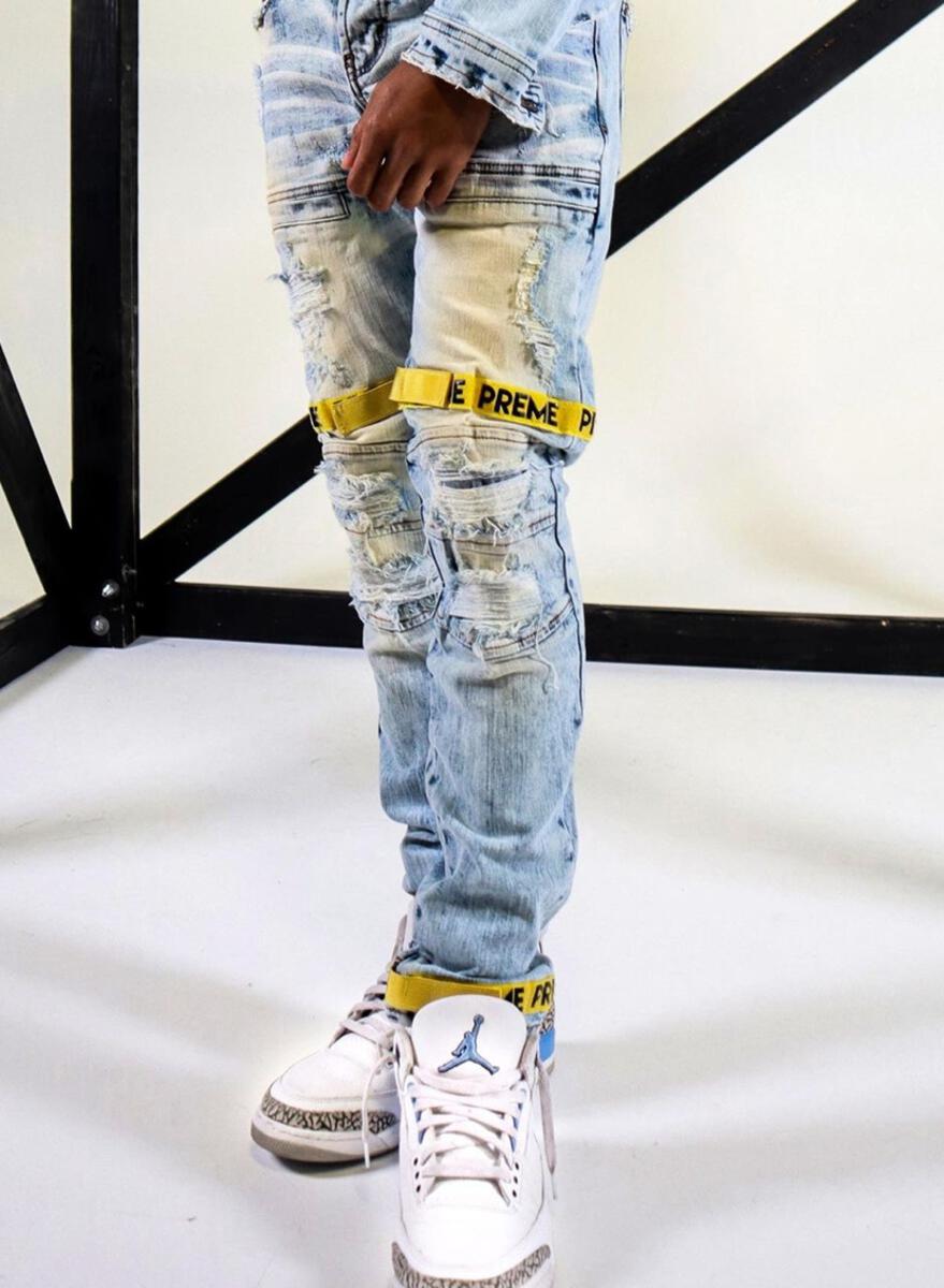 Preme Moto Denim Jeans (Desert Indigo) PR-WB-843