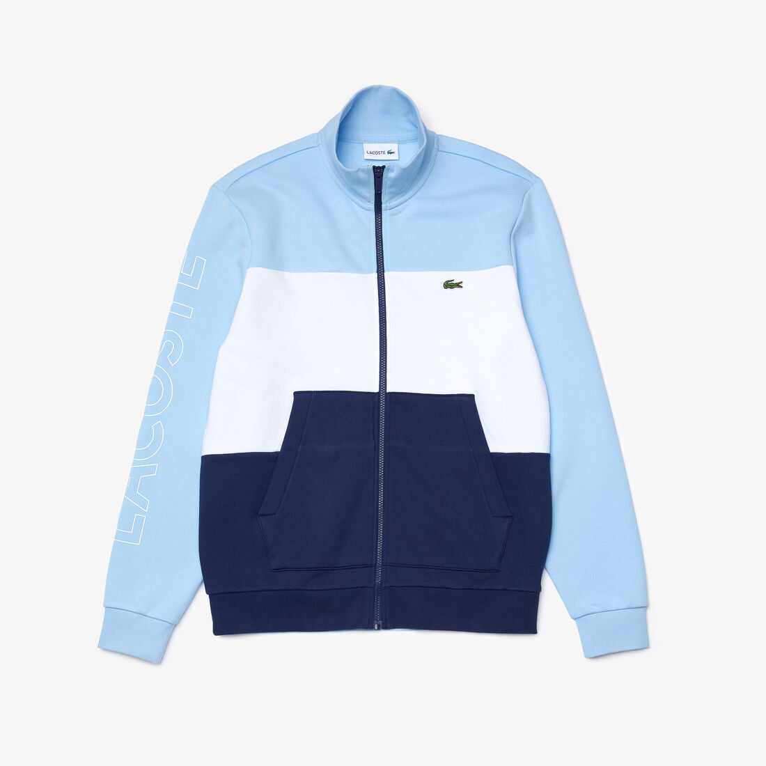 Lacoste Printed Colorblock Fleece Tracksuit (Navy/White/Baby Blue)