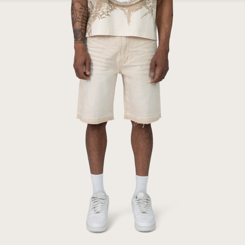 SMOKE RISE SUN BLEACHED EFFECT COLORED SHORT (TS26S130) Abrade Khaki