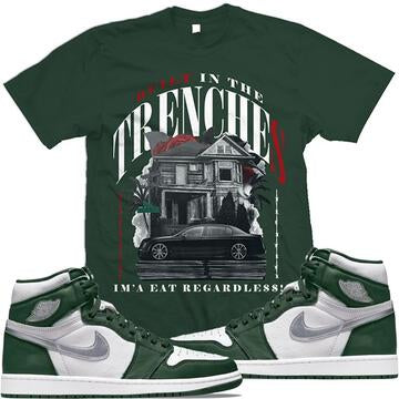MILLION DOLLA MOTIVE BUILD IN THE TRENCHES TEE (MONEY GREEN)