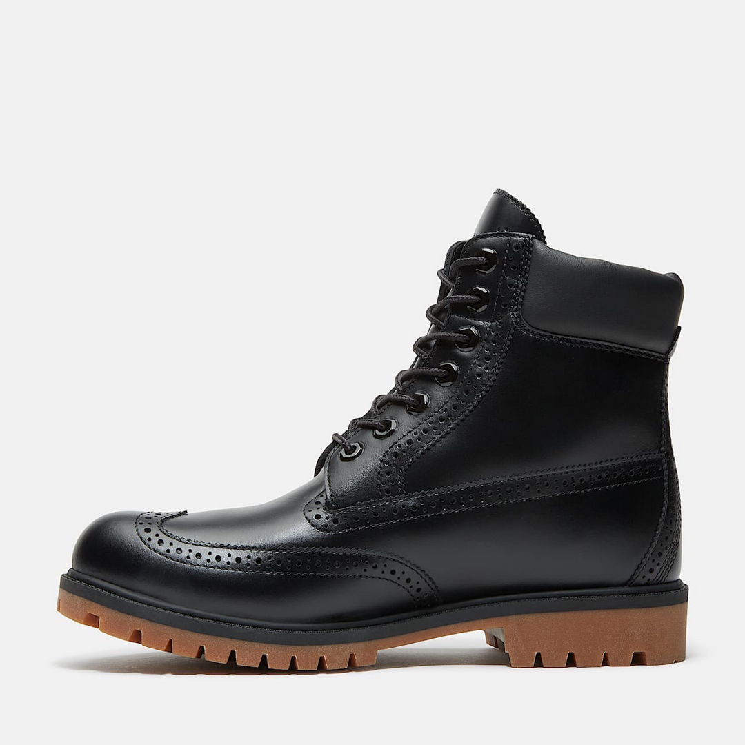 TIMBERLAND PREMIUM 6 IN LACE BROUGE WINGTIPS WP BOOT (BLACK FULL GRAIN) TB0A2A8VW02