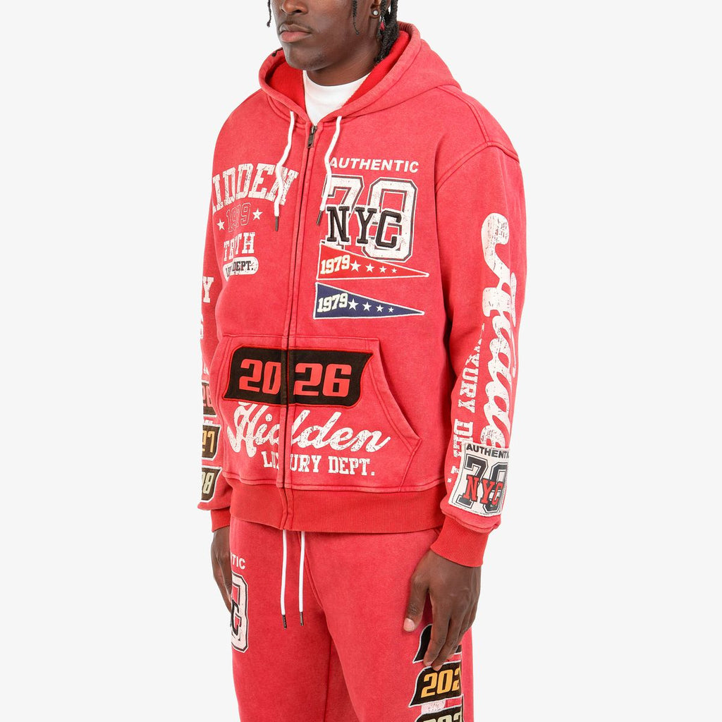 COPPER RIVET HOODIE (RED) 631019R-D