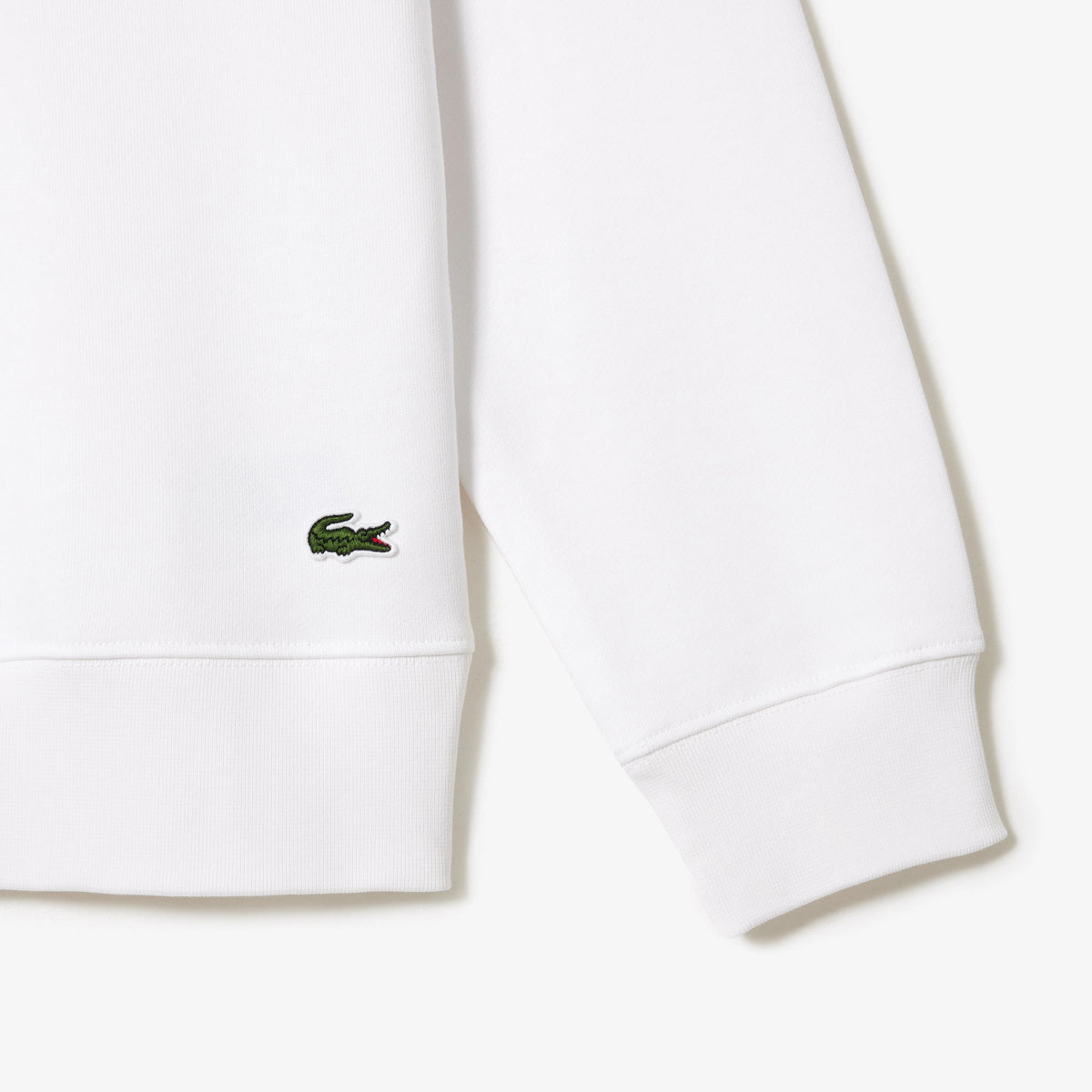 Lacoste Men's Fleece Crew Neck Sweatshirt White