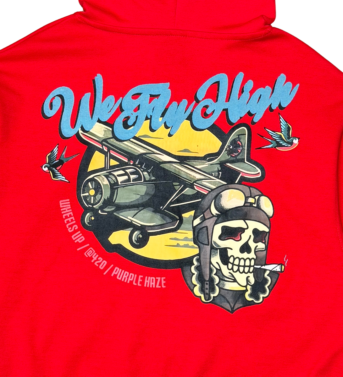 GENUINE WE  FLY HIGH ZIP HOODIE (RED) GN4136