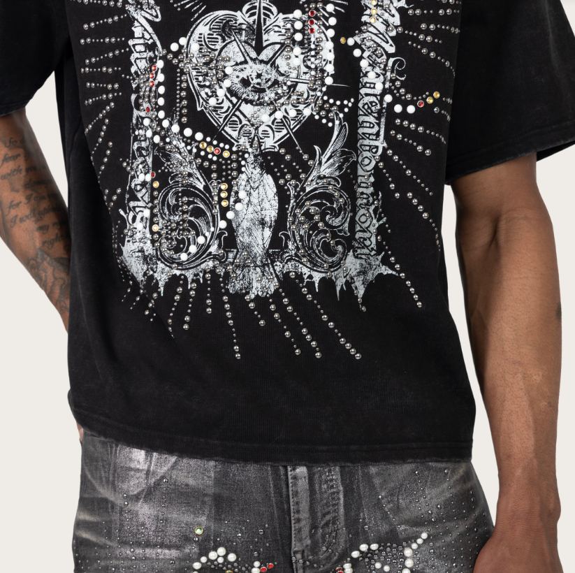 SMOKE RISE MEMENTO MORISTUDDED SS TEE (KT26S453) BLACK