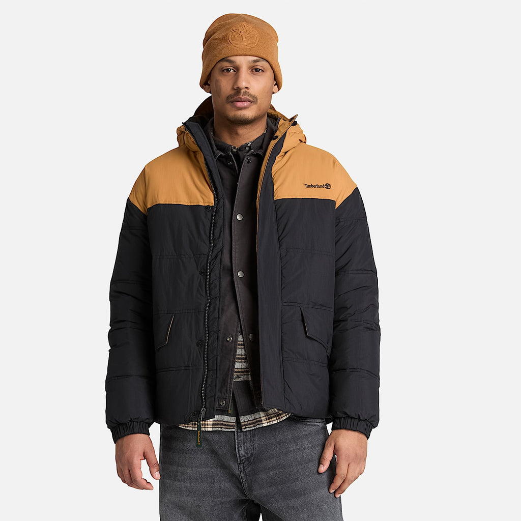 TIMBERLAND WATER REPELLENT PUFFER JACKET (BLACK/WHEAT) TBC0YH71P56