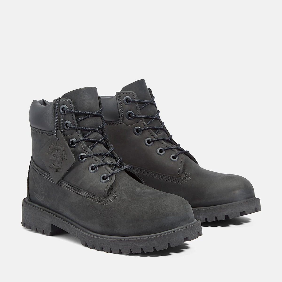 Junior Timberland® Premium 6-Inch Waterproof Boot (Black Nubuck)