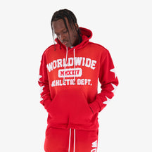 COPPER RIVET WORLD WIDE HOODIE (RED)