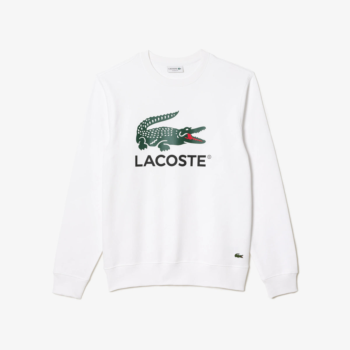 Lacoste Men's Fleece Crew Neck Sweatshirt White