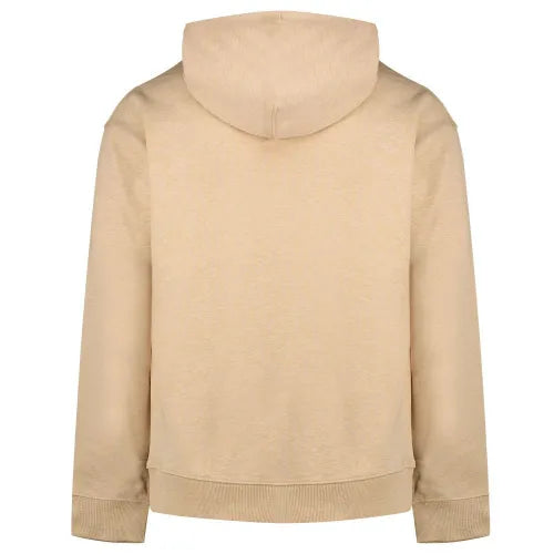 Lacoste Men's Sweatshirt Hooded Loose Fit Crocodile Pullover Beige