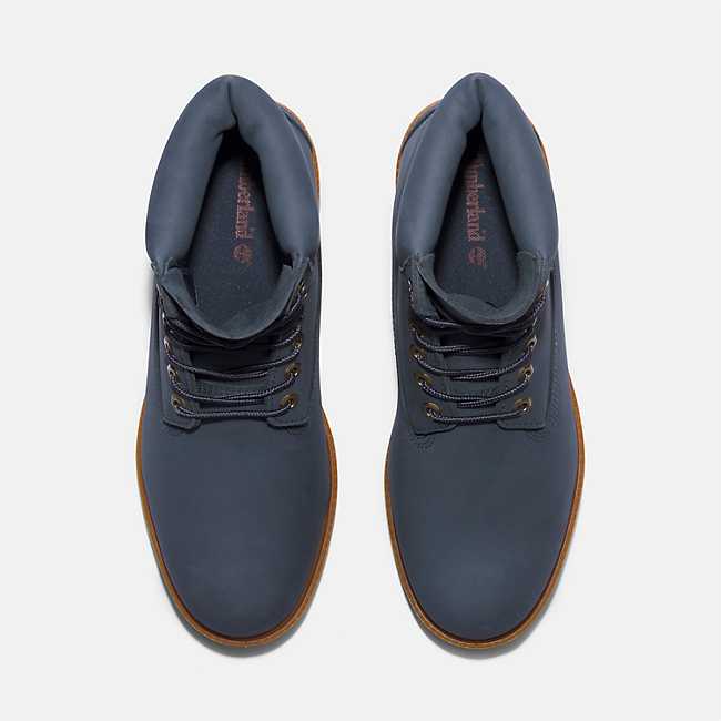 TIMBERLAND HERITAGE LACE UP PREMIUM 6 IN WATERPROOF BOOT (DARK BLUE NUBUCK) TB0A2N48EP2