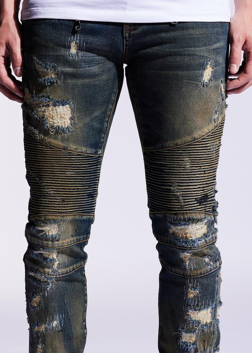 EMBELLISH LERO BIKER DENIM (DEEP INDIGO) EMBF121-114
