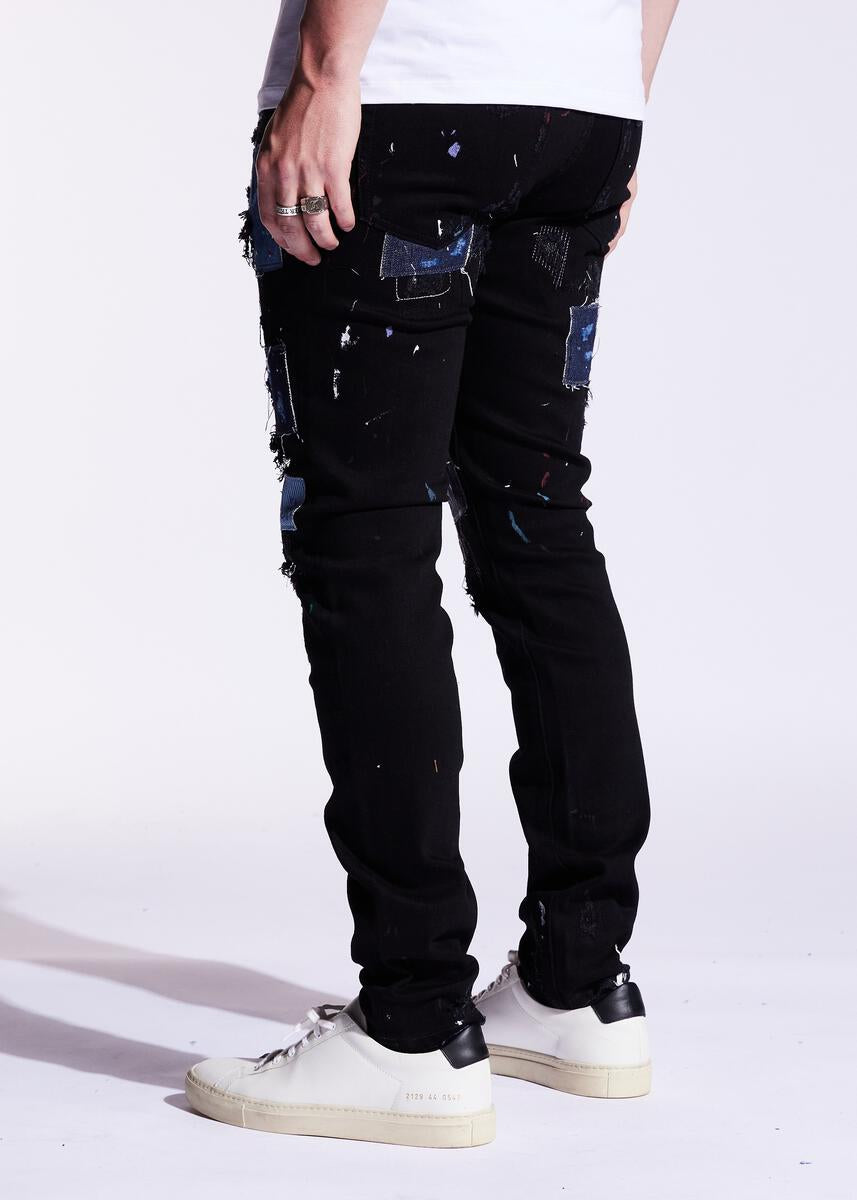 EMBELLISH SILAS DENIM (BLACK) EMBF221-107