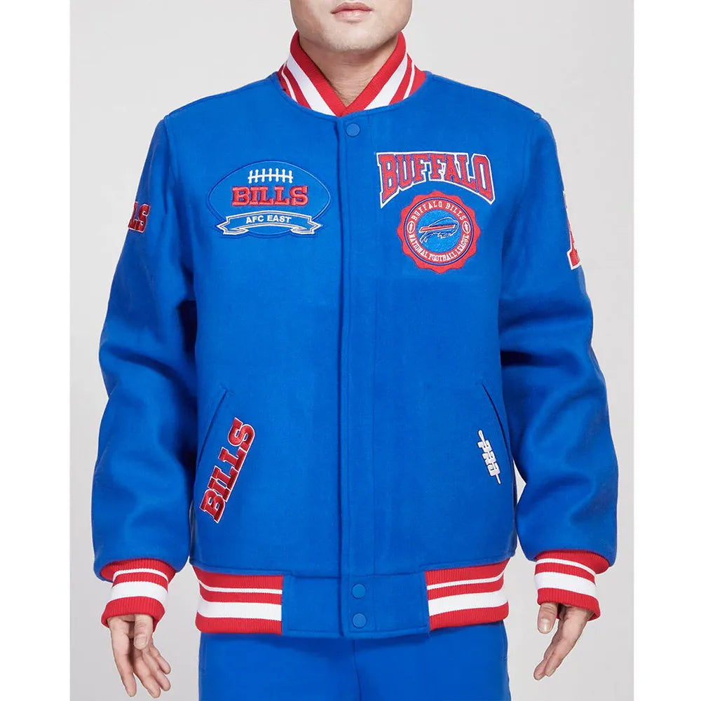 Pro Standard Buffalo Bills Crest Emblem Royal Varsity Wool Jacket FBB646003