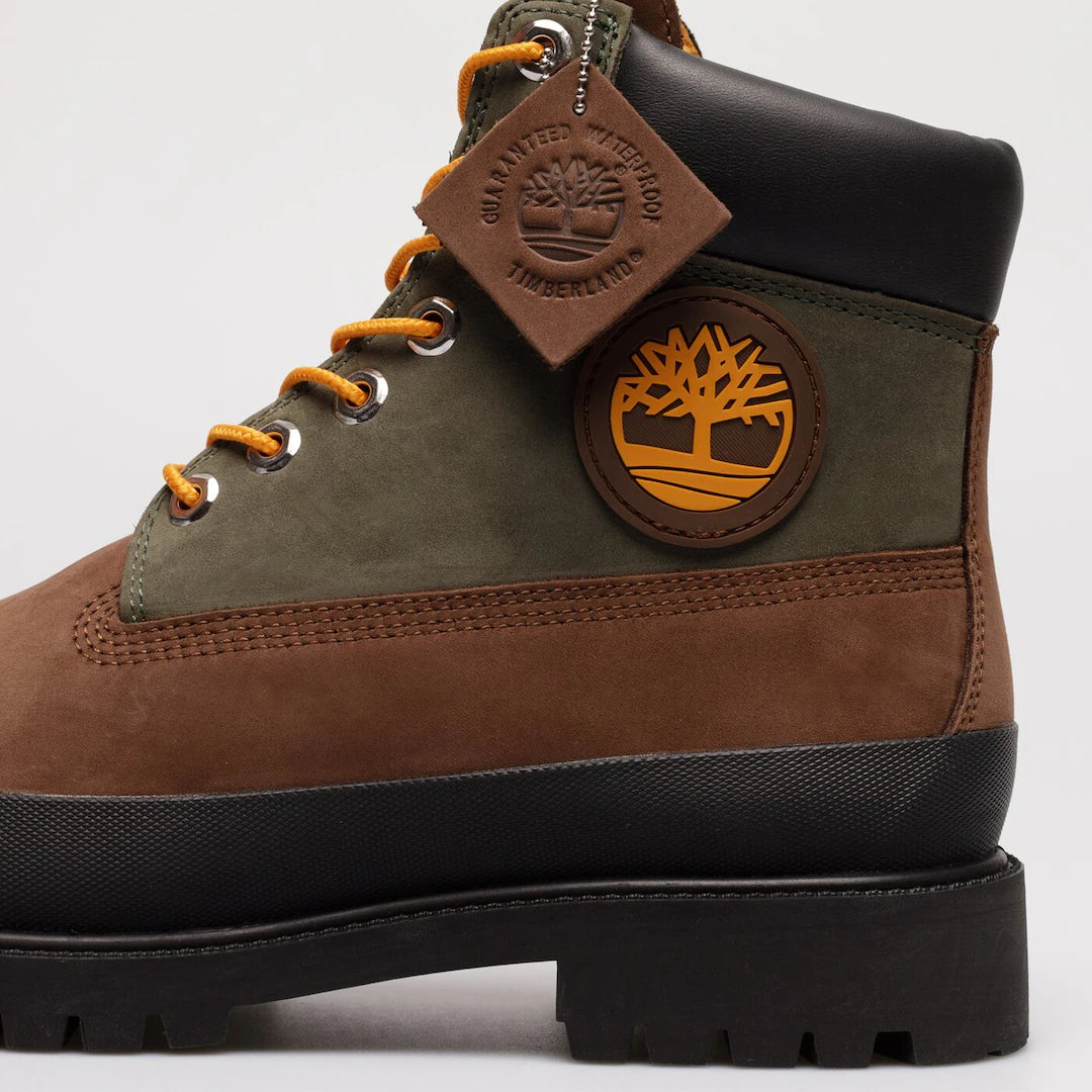 TIMBERLAND PREMIUM WATERPROOF RUBBER TOE BOOT (BROWN NUBUCK/OLIVE) TB0A2FXF9311