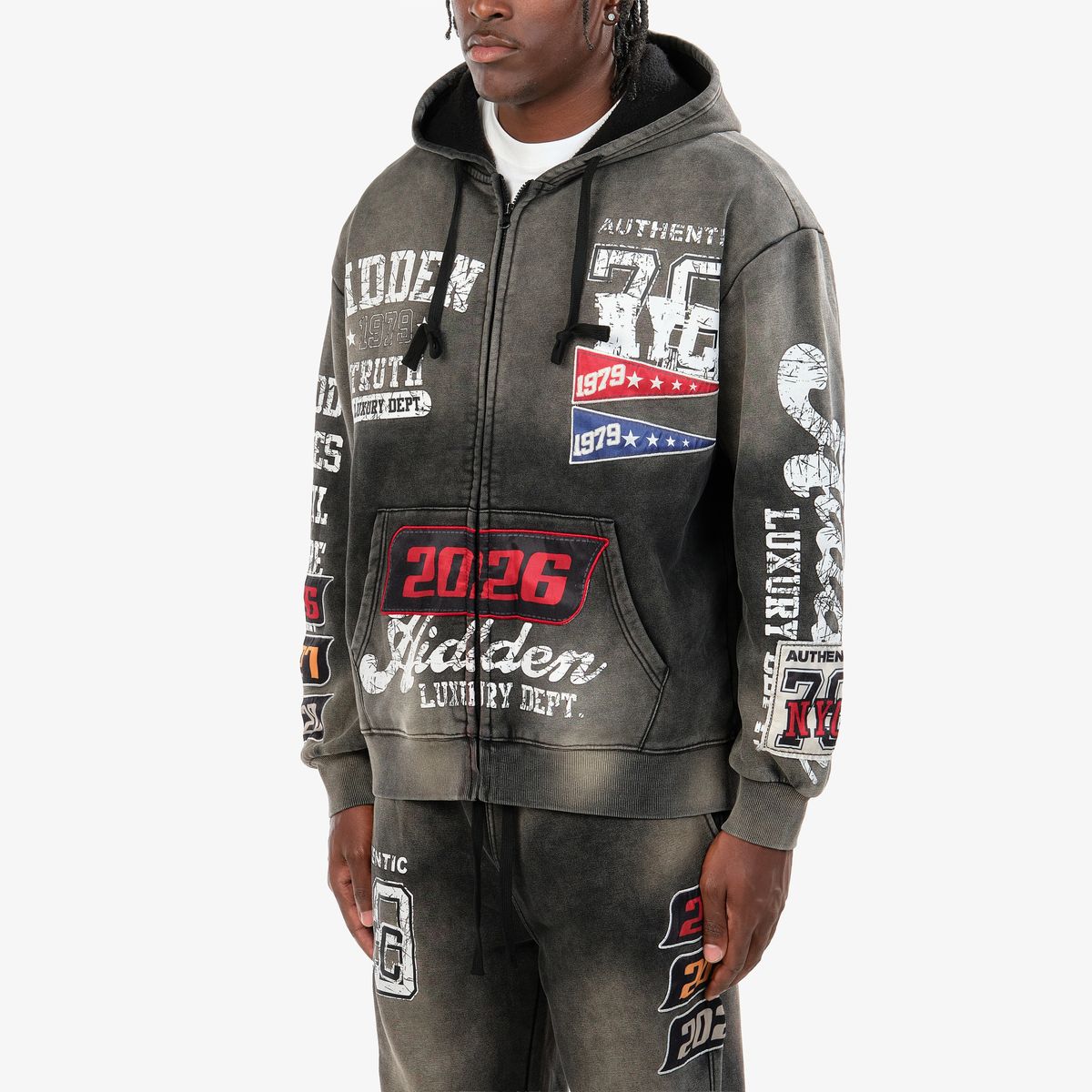 COPPER RIVET HOODIE (BLACK) 631019-BK