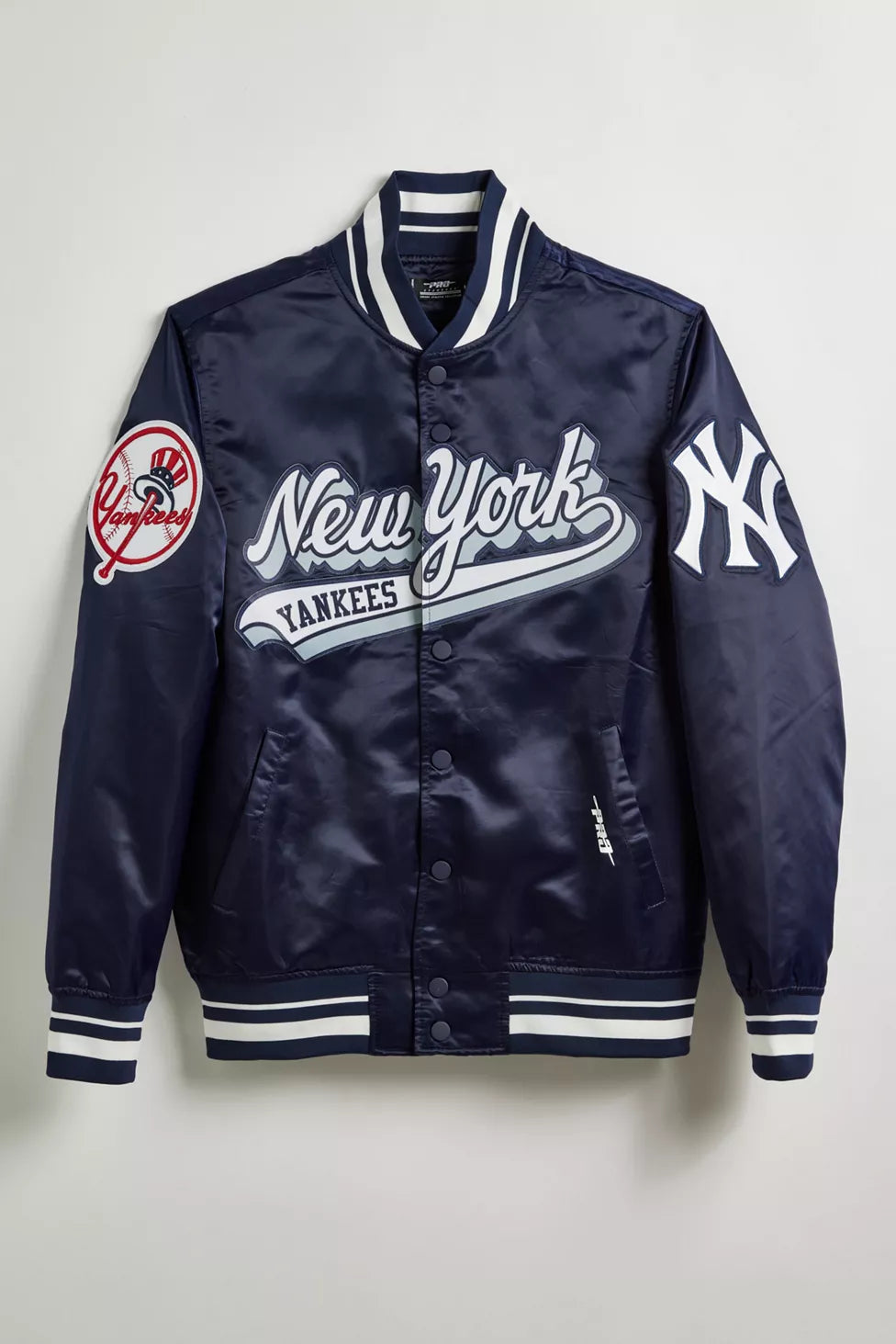 Pro Standard New York Yankees Satin Varsity Jacket (Navy Blue)