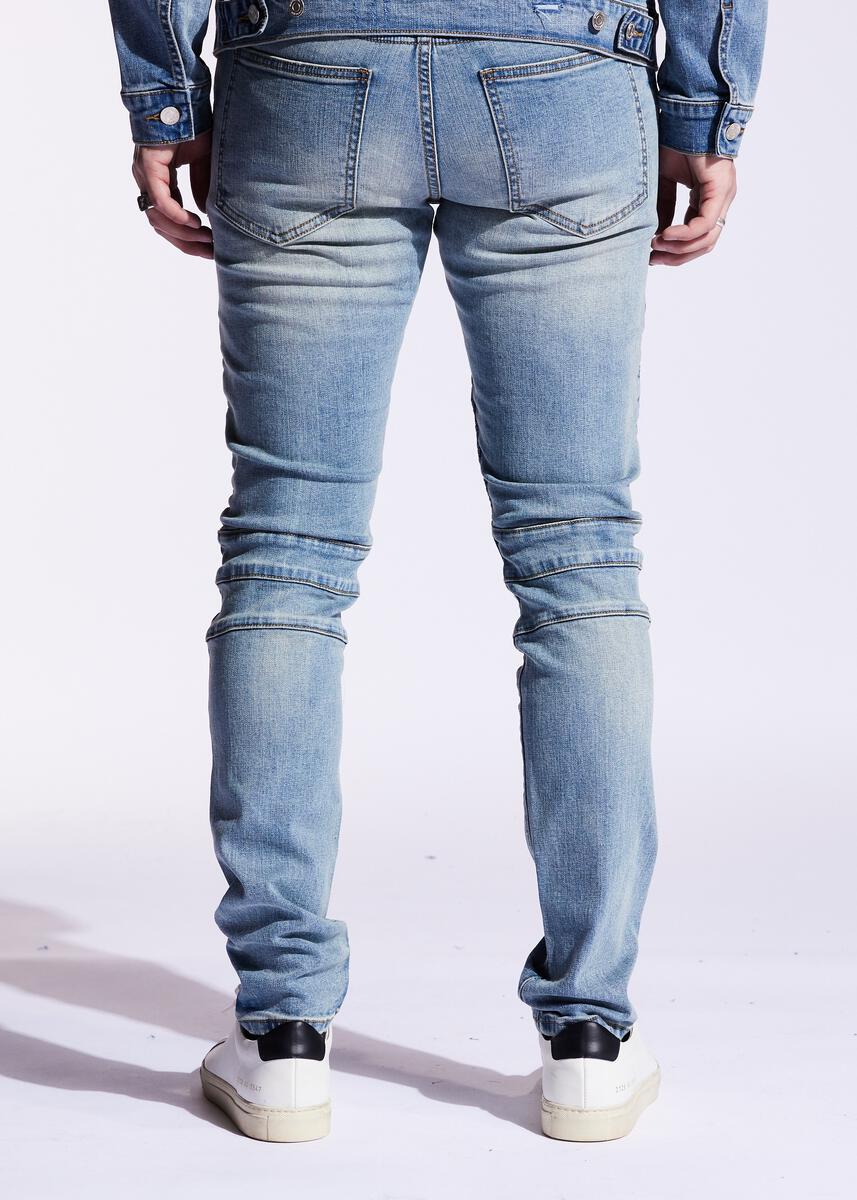 EMBELLISH STEFAN BIKER DENIM (BLUE) EMBF221-112