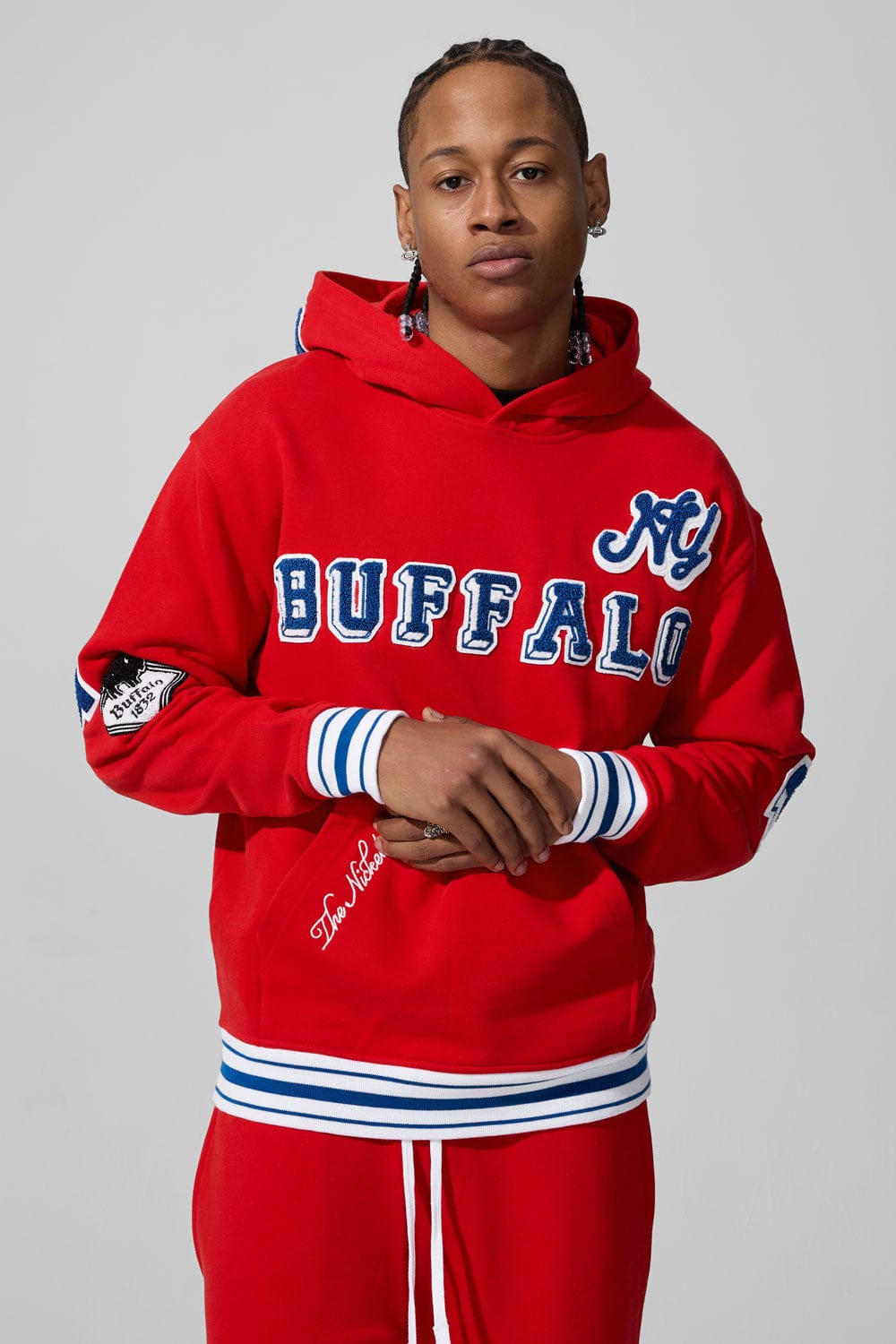 Jordan Craig Buffalo Mafia Pullover Hoodie Red (8805H)